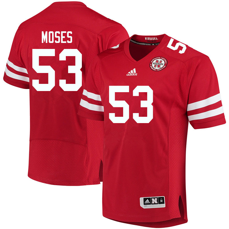 Women #53 Riley Moses Nebraska Cornhuskers College Football Jerseys Sale-Red
